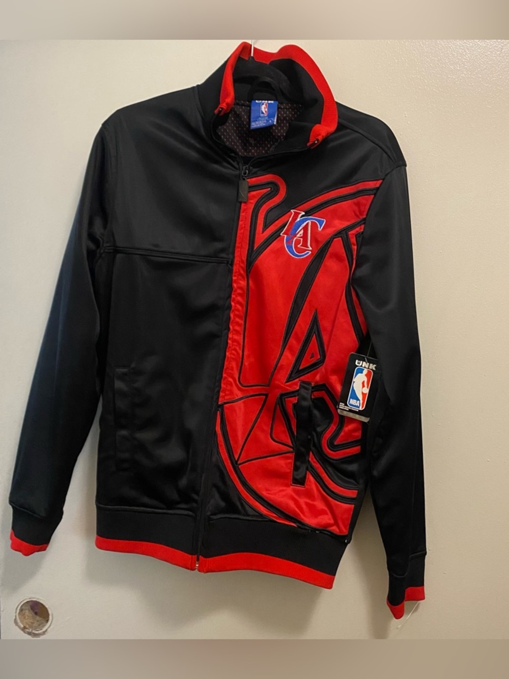 Vintage UNK Los Angeles LA Clippers Basketball NBA Track Jacket S Black Red NWT